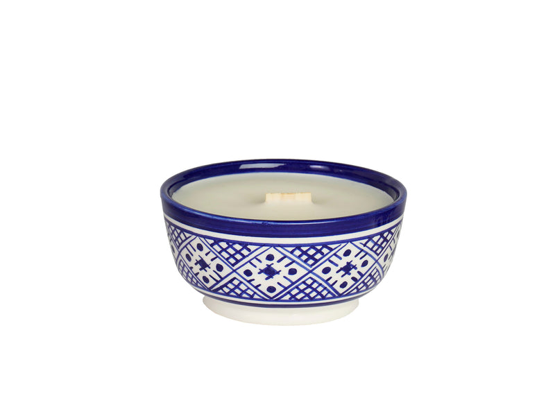 Ceramic Moroccan Candle with wood wick