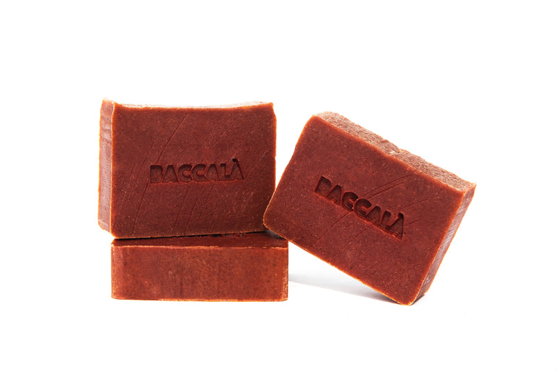 Baccala Magazine Madder Root Soap with Packaging Made by Ourika Soap