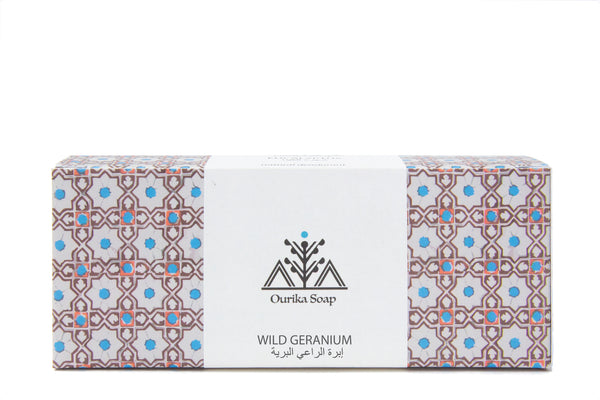 Geranium Hanging  Marrakech Soap in Moroccan Tile Packaging 