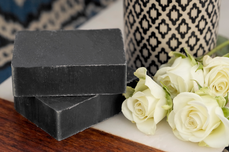 Activated  Casablanca Charcoal & Patchouli Soap with Loofah Mood 